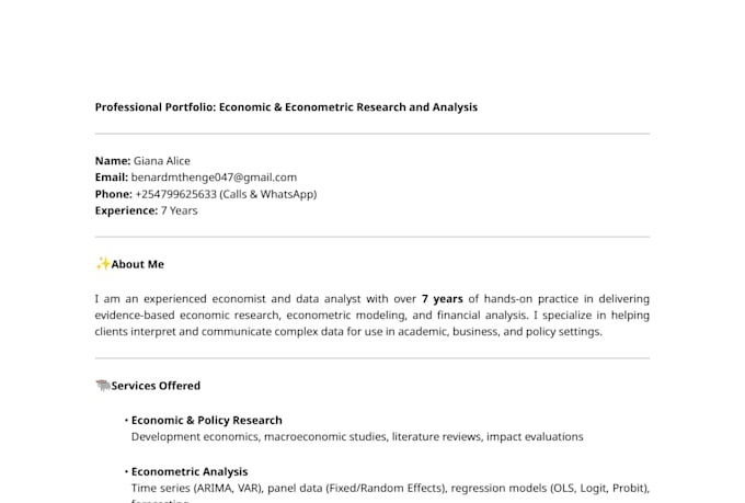 perform economic and econometric research and analysis